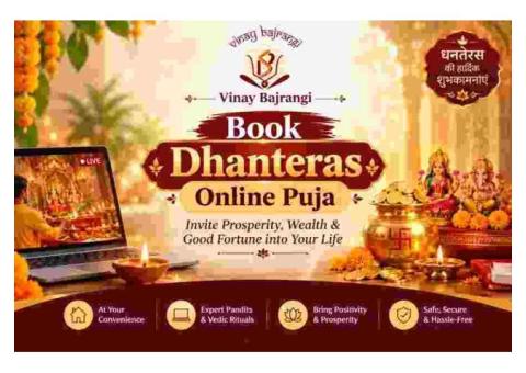 Book Dhanteras Online Puja for Prosperity and Peace