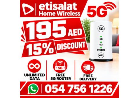 1mEtisalat home wifi 15% discount for all customers