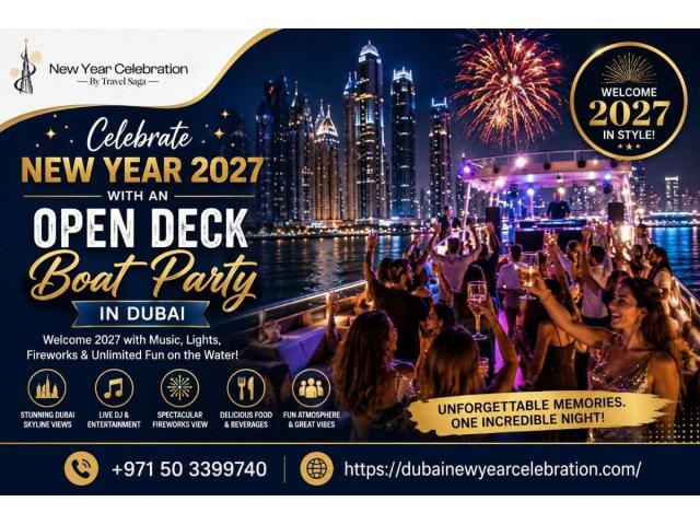 Celebrate New Year 2027 with an Open Deck Boat Party in Dubai