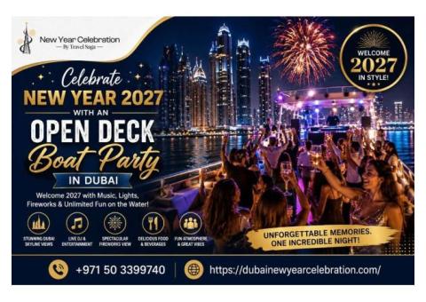 Celebrate New Year 2027 with an Open Deck Boat Party in Dubai